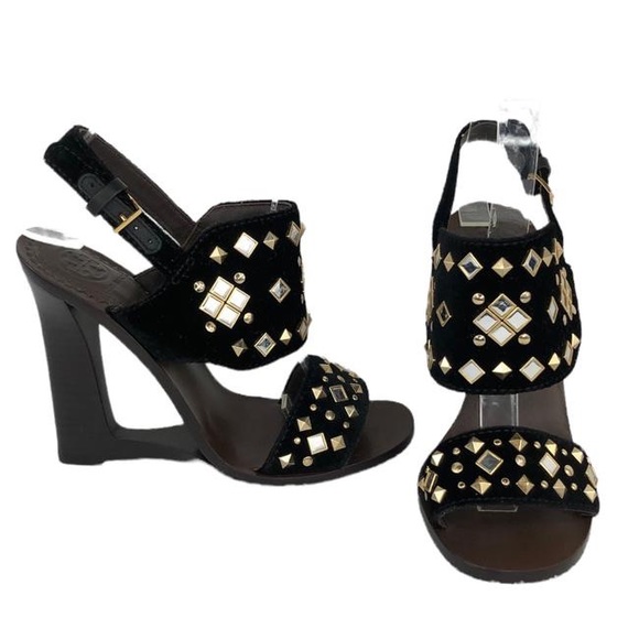 Tory Burch Kingsbridge Studded Open-Wedge Sandal - Picture 2 of 6